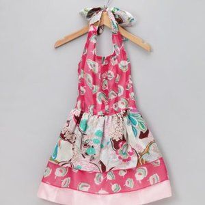 NESTING BABY 100% SILK HALTER DRESS EASTER  SIZE 3T